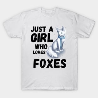 Just a girl who Loves foxes cute colorful fox T-Shirt